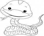 Coloriage serpent avec chapeau dessin