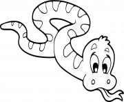 Coloriage serpent tire la langue dessin