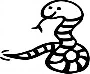 Coloriage serpent enroulant une branche dessin