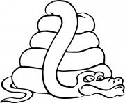 Coloriage serpent facile pour enfants dessin