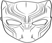 masque black panther dessin à colorier