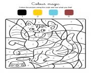 chat magique trop mignon dessin à colorier