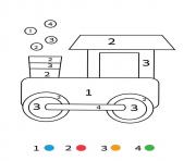 Coloriage magique CE1 une locomotive dessin