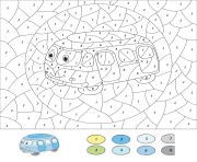 Coloriage magique CE2 cartoon pufferfish dessin