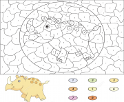 Coloriage magique CE2 Rhinoceros dessin