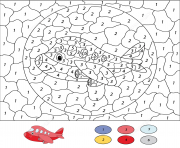 Coloriage magique CE2 poisson anglerfish dessin