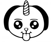 chat licorne dessin kawaii dessin à colorier