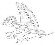 lego friends dauphin et planche sur la mer dessin à colorier