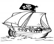 Coloriage pirate bateau simple