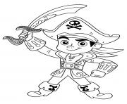 Coloriage Sam le pirate a la gorge en feu dessin