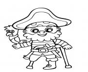 pirate garcon enfant avec un grand sourire dessin à colorier