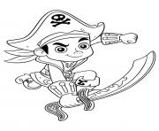 Coloriage pirate avec son tresor dessin