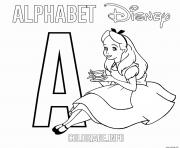 Lettre A pour Alice dessin à colorier