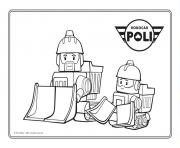 Coloriage robocar poli camion de pompier dessin