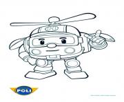 Coloriage pompier robocar poli pret pour la route dessin