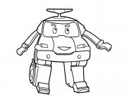 Coloriage helly robocar poli helicoptere dessin