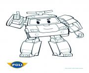 Coloriage robocar poli camion de pompier dessin