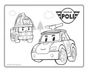 Coloriage camion de construction robocar poli dessin