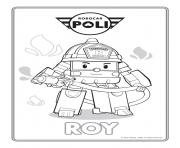 Coloriage robocar poli debout vehicule dessin