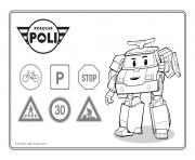 Coloriage personnages robocar poli dessin