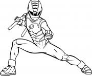 Coloriage power rangers fille fait un saut geant dessin