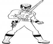 Coloriage samurai power rangers rouge dessin