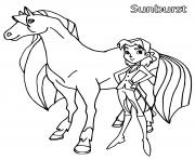 sunbrust horseland dessin à colorier