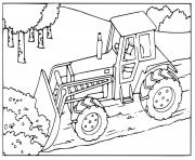 Coloriage excavator truck engin excavation construction dessin