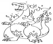 Coloriage dracaufeu pokemon mauve avec dessin modele dessin