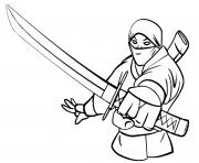 ninja japonais espion dessin à colorier