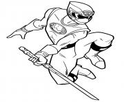 Coloriage ninja avec un epee dessin