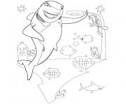 Coloriage requin enfant souriant dessin