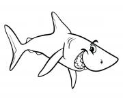 Coloriage le mechant requin dans la mer dessin