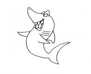 Coloriage un requin qui a peur d un poisson moche dessin