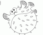 poisson Boule dessin à colorier