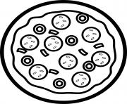 Coloriage pizza pepperoni olive fromage dessin