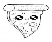 Coloriage pizza rigolote souriante dessin