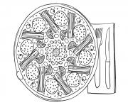 Coloriage logo pizza chef restaurant dessin