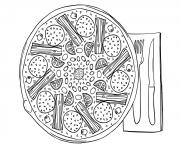 Coloriage pizza champignon gromage dans lespace dessin