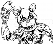 draw nightmare freddy fazbear five nights at freddys fnaf coloring pages dessin à colorier