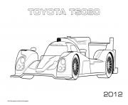 Formule 1 Voiture Toyota Ts030 2012 dessin à colorier