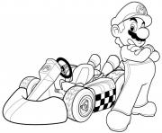 mario kart formule 1 voiture dessin à colorier