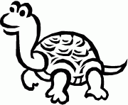 tortue avec un grans cou dessin à colorier