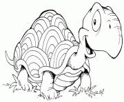 tortue dans l herbe dessin à colorier