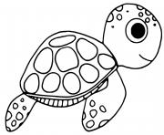 tortue adorable sous la mer dessin à colorier