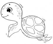 Coloriage tortue facile maternelle