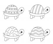 tortues noir et blanc pour enfants dessin à colorier