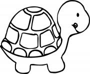 Coloriage tortue facile avec carapace dessin