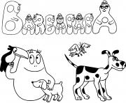 barbapapa et les animaux dessin à colorier