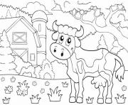 vache animal de la ferme dessin à colorier